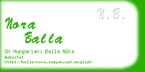 nora balla business card