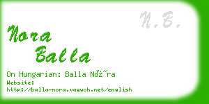 nora balla business card